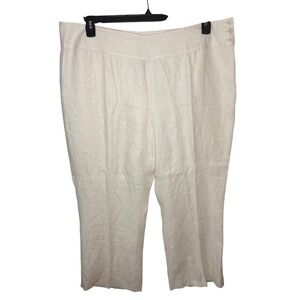 Lauren Ralph Lauren Women's Linen Blend Cropped Pants Cream Size 20W